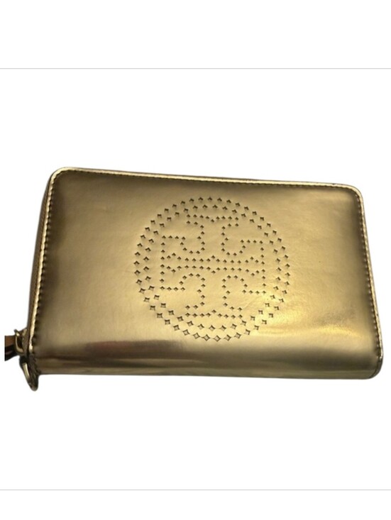 Tory Burch Handbags - Tory Burch Metallic Gold Zip-Around Wallet EUC